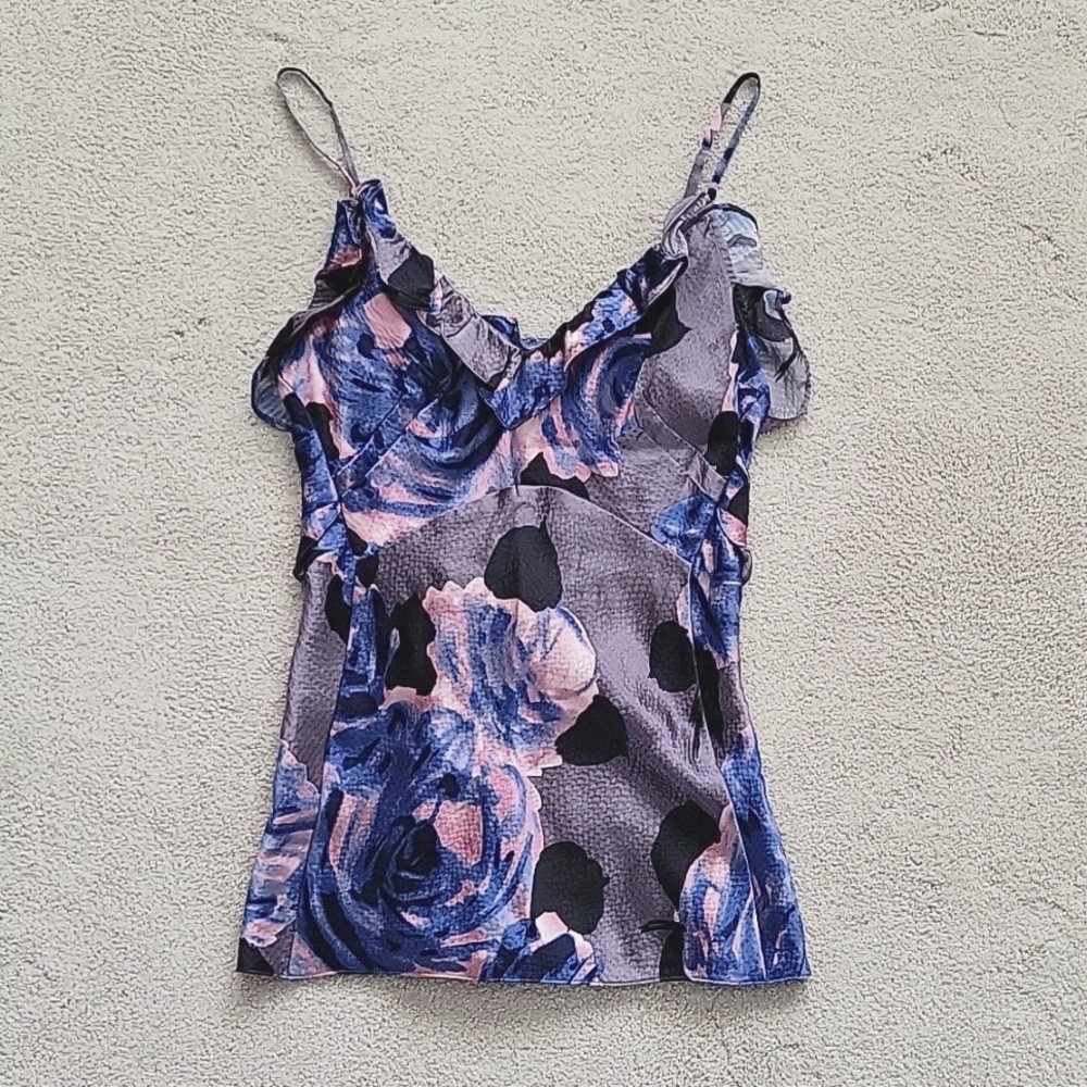 Silky Ruffle Flower Camisole